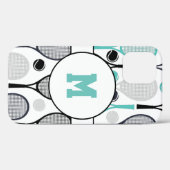 モノグラムのレタープレイヤー名テニパーソナライズされたス Case-Mate iPhoneケース (裏面 (横))