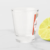 モノグラムのレトロ カラフル ストライプ オーダーメイド ショットグラス (左)