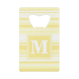 モノグラムのレモンイエローストライプ クレジットカード栓抜き