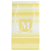 モノグラムのレモンイエローストライプ スモールペーパーバッグ (正面)