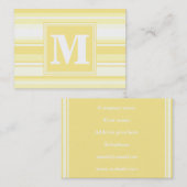 モノグラムのレモンイエローストライプ 名刺 (正面/裏面)