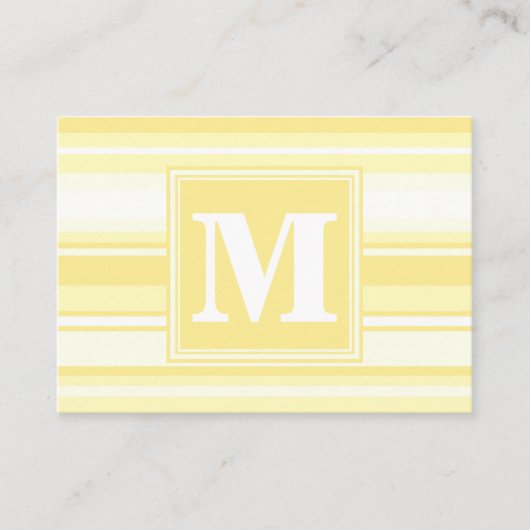 モノグラムのレモンイエローストライプ 名刺 (正面)