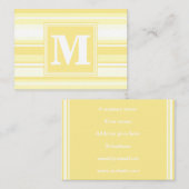 モノグラムのレモンイエローストライプ 名刺 (正面/裏面)