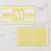 モノグラムのレモンイエローストライプ 名刺 (正面/裏面)