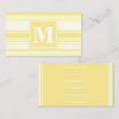 モノグラムのレモンイエローストライプ 名刺 (正面/裏面)