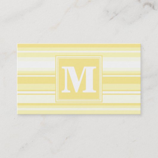 モノグラムのレモンイエローストライプ 名刺 (正面)