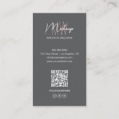モノグラムのロゴフォトメイクアップアーティストグレー 名刺 (裏面)