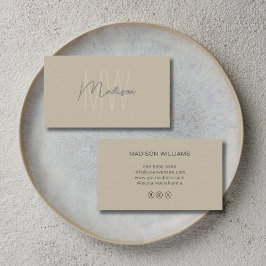 モノグラムのロゴベージュモダンソーシャルメディアのアイコン 名刺