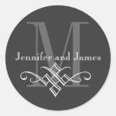 モノグラムのロゴ名結婚式用シールCarcoa ラウンドシール (正面)