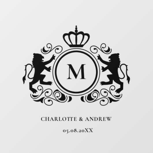 モノグラムのロゴ、クレスト、ライオ結婚ン ウィンドウサイン (シート)