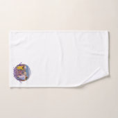 モノグラムのワインボトルラベンダー タオルセット (ハンドタオル)