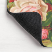 モノグラムのヴィンテージのビクトリアンなバラの花束の花 マウスパッド (コーナー)