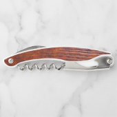 モノグラムのヴィンテージの素朴な木製の穀物の金持ちブラウン ソムリエナイフ (裏面)