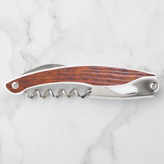 モノグラムのヴィンテージの素朴な木製の穀物の金持ちブラウン ソムリエナイフ (裏面)