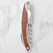 モノグラムのヴィンテージの素朴な木製の穀物の金持ちブラウン ソムリエナイフ (裏面)