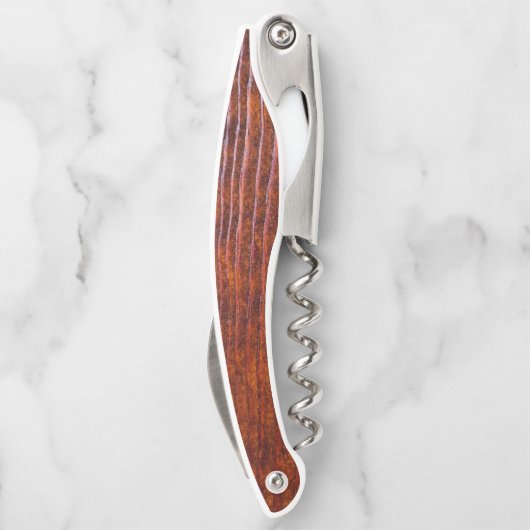 モノグラムのヴィンテージの素朴な木製の穀物の金持ちブラウン ソムリエナイフ (裏面)