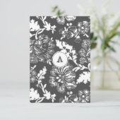 モノグラムのヴィンテージグレーフローラ |ありがとうございます サンキューカード (スタンド正面)