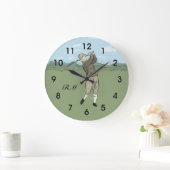 モノグラムのヴィンテージスタイルゴルフアート ラージ壁時計 (ホーム)