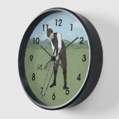 モノグラムのヴィンテージスタイルゴルフアート 壁時計 (傾斜)