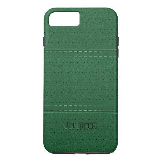 モノグラムのヴィンテージダークグリーンフェイクレザー Case-Mate iPhoneケース (裏面)