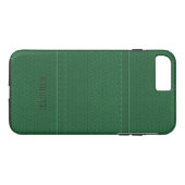 モノグラムのヴィンテージダークグリーンフェイクレザー Case-Mate iPhoneケース (裏面(横))