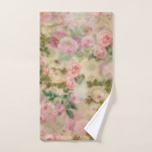 モノグラムのヴィンテージピンクローゼズウォーター色 バスタオルセット (ハンドタオル)