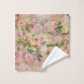 モノグラムのヴィンテージピンクローゼズウォーター色 バスタオルセット (ウォッシュタオル)