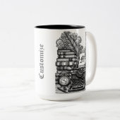 モノグラムのヴィンテージライターのテーマカラー ツートーンマグカップ (正面右)