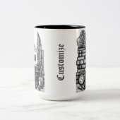 モノグラムのヴィンテージライターのテーマカラー ツートーンマグカップ (中央)