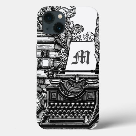 モノグラムのヴィンテージライターのテーマカラー Case-Mate iPhoneケース (裏面)