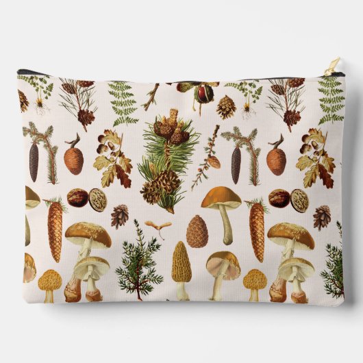 モノグラムのヴィンテージ松の森の宝物模様 アクセサリーポーチ (裏面)