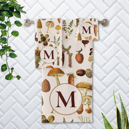 モノグラムのヴィンテージ松の森の宝物模様 バスタオルセット