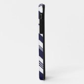 モノグラムの一流の濃紺の白いシェブロンパターン Case-Mate iPhoneケース (裏面/左)