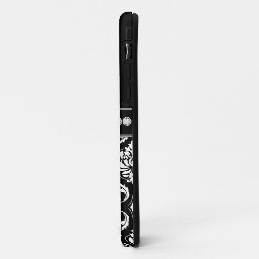 モノグラムの一流の白黒のダマスク織のiPhone 5の場合 Case-Mate iPhoneケース (裏面/左)