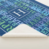 モノグラムの一流の雲の青 シェルパブランケット (3/4)