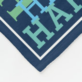 モノグラムの一流の雲海軍色 フリースブランケット (角)