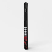 モノグラムの一流の黒く赤いダマスク織のiPhone 5の箱 Case-Mate iPhoneケース (裏面/左)