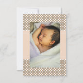 モノグラムの中立ベージュ誕生の発表の新しい愛 案内状 (裏面)