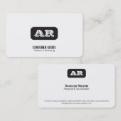 モノグラムの丸い背景(黒) 名刺 (正面/裏面)