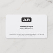 モノグラムの丸い背景(黒) 名刺 (裏面)