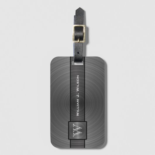 モノグラムの企業幹部のスタイル-灰色の黒 ラゲッジタグ (正面縦)