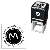 モノグラムの住所スタンプ セルフインキングスタンプ (インサイチュ)