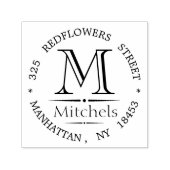 モノグラムの住所スタンプ セルフインキングスタンプ (デザイン)