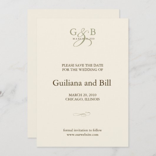 モノグラムの保存日付 セーブザデート (正面/裏面)