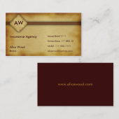 モノグラムの保険業カード 名刺 (正面/裏面)