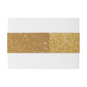 モノグラムの光沢がある金ゴールドのグリッターの封筒の腹バンド 招待状ベリーバンド (裏面例)