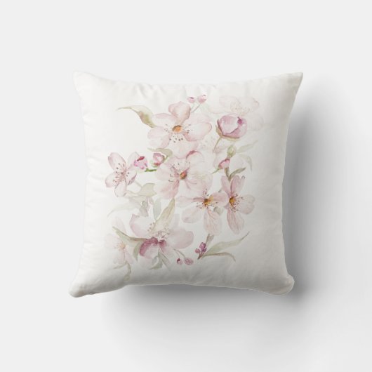 モノグラムの入った水彩桜のクッション クッション (裏面)
