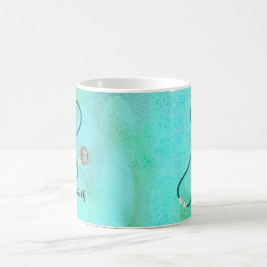 モノグラムの公認看護師の医者卒業生 コーヒーマグカップ (中央)