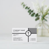 モノグラムの円の交差の白 名刺 (スタンド正面)