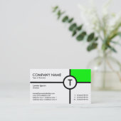 モノグラムの円の十字(緑) -白 名刺 (スタンド正面)